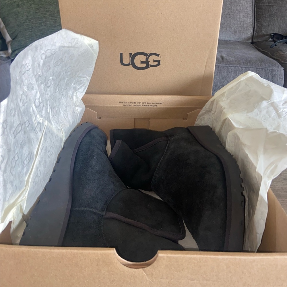 UGG Black Suede Ankle Boots